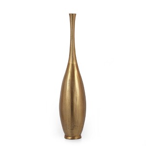 AZL1 Life Concept Decorative Vases, Tall Bottle Vase with Metallic Finish for Modern Floor and Corner Decor, Gold, 4.5"*4.5"*19.75" - 1 of 4