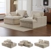 Whisen 2-Piece L-Shaped Sectional Compression Sofa with Soft Corduroy Fabric, No Assembly Required - 3 of 4