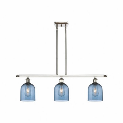Bella - 3 Light Stem Hung Island In Industrial Style-10 Inches Tall and 36 Inches Wide