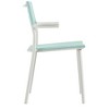Lafuma Batyline Duo ORON Sustainable Aluminum Weather Resistant Stackable Outdoor Dining Armchair w/287 Pound Capacity, Sand/Mistral Blue (Set of 2) - 3 of 4