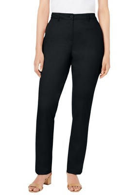 Jessica London Women's Plus Size Casual Stretch Straight Leg Chino Pants -  20 W, Black : Target