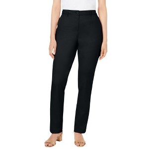 Jessica London Women's Plus Size Stretch Cotton Chino Straight Leg Pant - 1 of 4