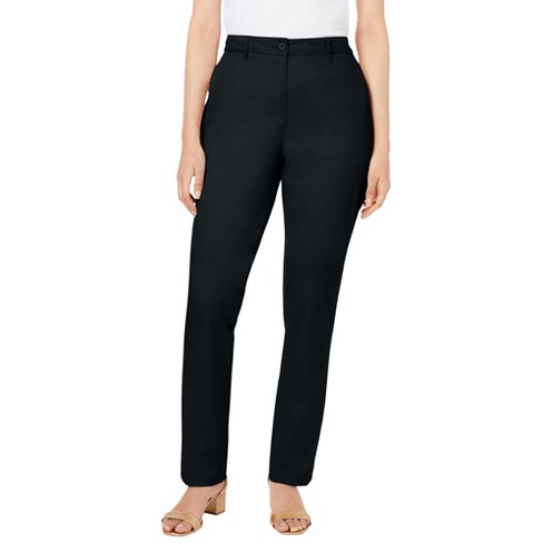 Jessica London Women's Plus Size Bi-stretch Slim Straight Pant, 20 W - Black  : Target