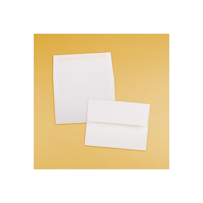 JAM Paper A2 Strathmore Invitation Envelopes 4.375 x 5.75 Bright White Linen 66670I, 4 of 5