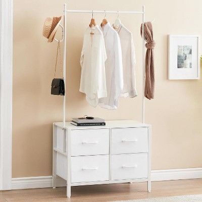 Jojoka White Storage Organizer with Metal Frame and Wooden Top