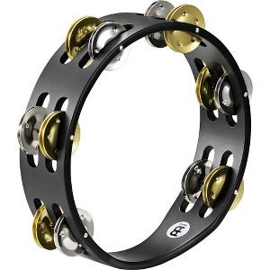 MEINL Compact Wood Tambourine Two Rows Dual Alloy Jingles Black - 1 of 4