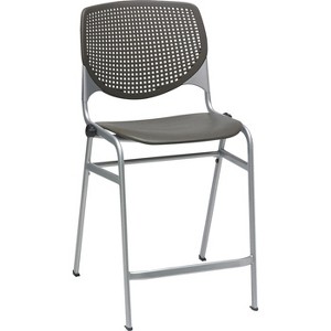 KFI Barstool Chair - Black Polypropylene Seat - Black Aluminum Alloy, Polypropylene Back - Black Steel Frame - Four-legged Base - 1 Each KFI Barstool Chair - Black Polypropylene Seat - Black Aluminum Alloy, Polypropylene Back - Black Steel Frame - Four-legged Base - 1 Each