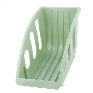 Unique Bargains Kitchen Storage Organization Plastic Dish Rack Green 1 Pc - 1 of 3