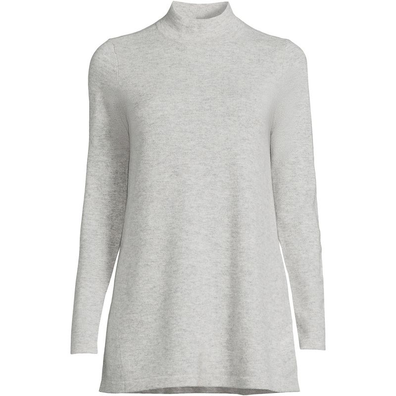 Lands' End Women's Cashmere Mock Neck Swing Tunic Sweater, 3 of 6