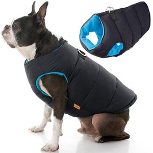 Gooby Dog Vest, Black, Large Water Resistant Fleece Jacket with Dual D Ring Leash - 1 of 1