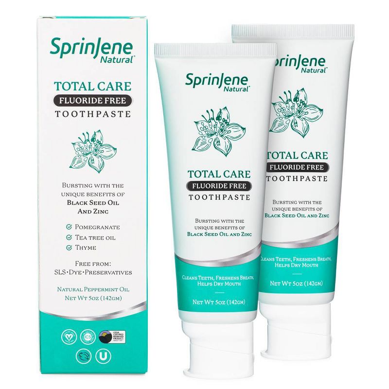 SprinJene Natural Total Care Fluoride Free Toothpaste - 5oz, 1 of 4