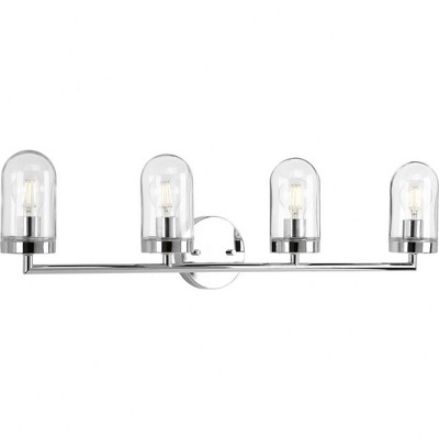 Progress Lighting Signal Collection 4-Light Bath Vanity in Polished Chrome with Clear Glass Shades