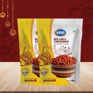 Sreenivasa Bhramins Bakery Roasted Red Chilli Chintamani Peanut (Pack of 2) Each 200 Gms - 1 of 2