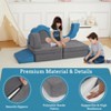 11pcs Modular Kids Play Couch, Convertible Foam Floor Sofa Sectional for Toddlers - Creative Play Furniture for Playroom Bedroom, Lake Blue/Grey - 4 of 4