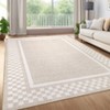 2x6FT Modern Washable Area Rug for Living Room, Bordered Print Floor Rug with Non Slip Backing, Low Pile Stain Resistant Indoor Carpet for Dorm - 2 of 4