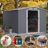 PAGED 8x12 FT Large Metal Outdoor Storage Shed,Heavy Duty Tool Shed with Sliding Doors and Air Vent,Durable Garden Shed for Sundries,Grey - 2 of 4