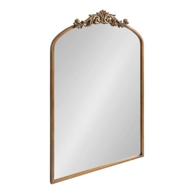 24" x 36" Arendahl Traditional Arch Decorative Wall Mirror Gold - Kate & Laurel All Things Decor