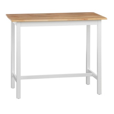 Natural and White Rubberwood 4-Piece Counter Height Dining Set