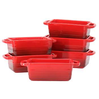 Crock-Pot Denhoff Ribbed 8.5 in. Rectangular Stoneware Nonstick Casserole  Dish in Red with Lid 985100818M - The Home Depot