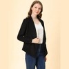 Allegra K Women's Faux Suede Lapel Draped Outwear Open Front Jacket - 2 of 4