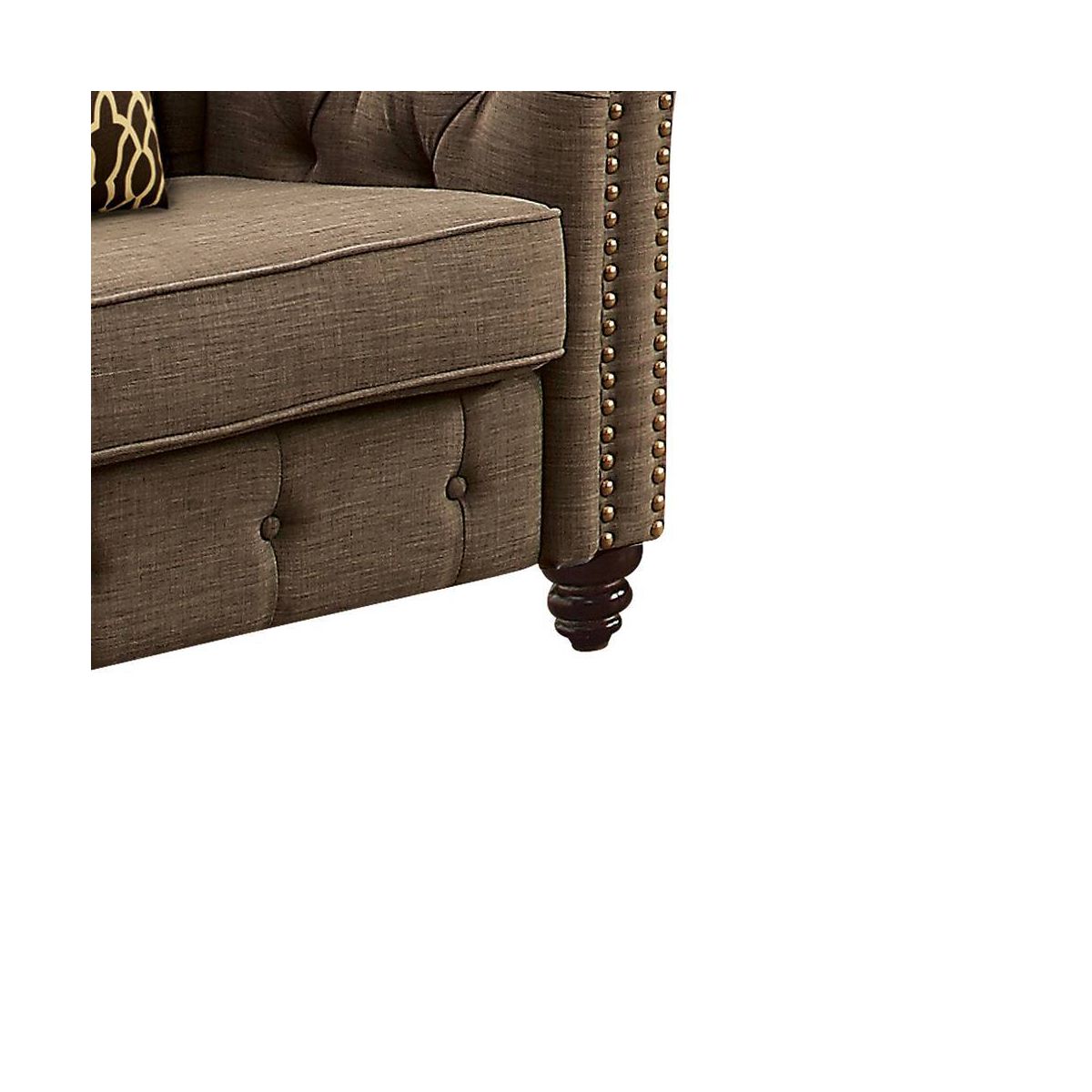 Acme Furniture Aurelia Accent Chair Brown Linen - thumbnail 7