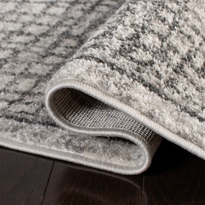 Ivory and Silver Rectangular Synthetic Area Rug, 6' x 9'