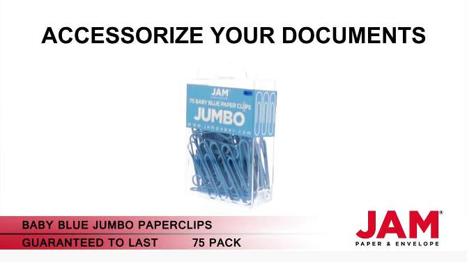 JAM Paper 2" 75pk Colorful Jumbo Paper Clips - Large, 2 of 7, play video