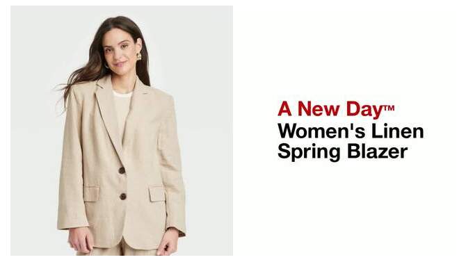 Women's Linen Spring Blazer - A New Day™, 2 of 11, play video
