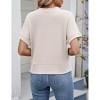 Women Button Casual Cardigan Sweater Loose Classic Short Sleeve Top T-Shirt Spring Summer - 3 of 4