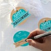 Big Dot of Happiness Teal Pumpkin - Halloween Allergy Friendly Trick or Trinket Clear Goodie Favor Bags - Treat Bags With Tags - Set of 12 - 3 of 4
