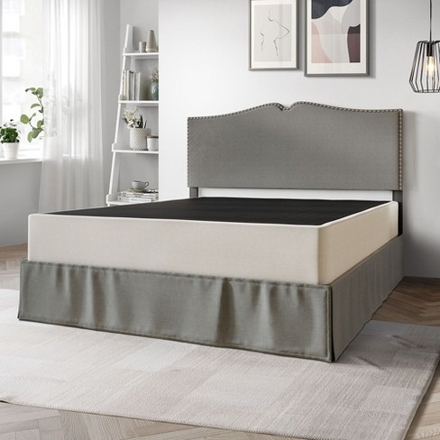 Casepiece Queen Wooden Box Spring In Warm Grey Linen Target