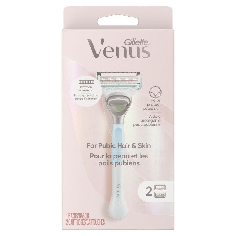 Venus for Pubic Hair &#38; Skin Women&#39;s Razor + 2 Razor Blade Refills, 3 of 16