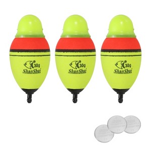 Unique Bargains EVA Green Red LED Lighted Fishing Slip Bobber for Night Fishing 3 Pcs - 1 of 4