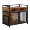 Large Dog Crate Furniture, 48 Inch Wooden Dog Crate, Heavy Duty Dogs Kennel with 2 Drawers Storage, 360° Adjustable Raised Feeder - 3 of 4