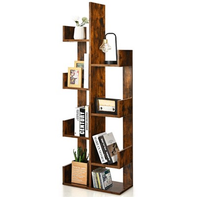 Costway 8-Shelf Bookcase Modern Tree Bookshelf Storage Decor Freestanding White/Black