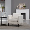 Vynxaria Mid-Century Modern Accent Chair - Velvet Fabric, Pillow, Metal Legs, 300LBS Capacity, Comfy Single Sofa Chair for Living Room/Bedroom/Office - 3 of 4