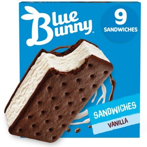 Blue Bunny Frozen Premium Sandwiches Vanilla - 9ct - 1 of 4