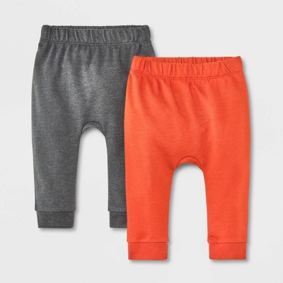 Image of Baby 2pk Solid Jogger Pants - Cat & Jack™ Gray/Brown 3-6M