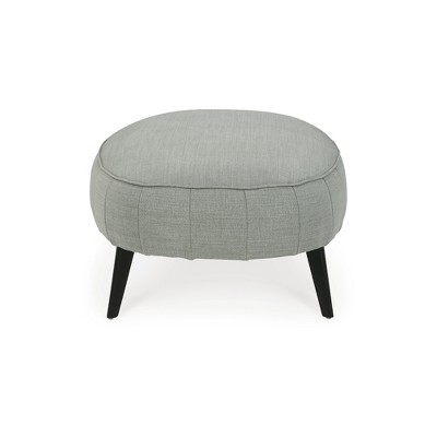 Hollyann 41" Gray Chenille Oversized Accent Ottoman