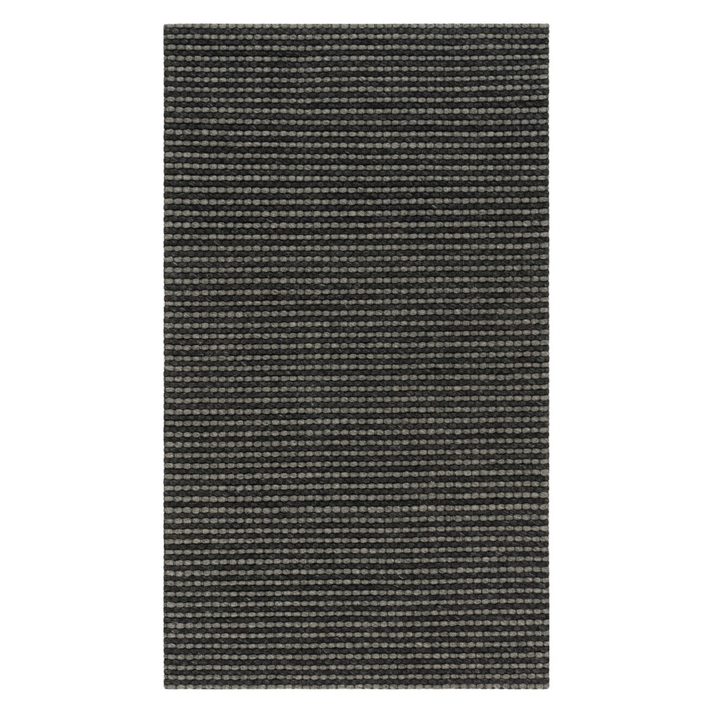 3'x5' Solid Woven Accent Rug Black/Gray - Safavieh