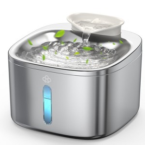 Oneisall PW03 Stainless Steel Cat Water Fountain – 3.5L/118oz, Quiet, Auto, w/3 Filters - 1 of 4
