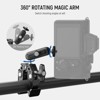 MaseiKar Super Clamp with 3" Dual Ballhead Magic Arm,Cold Shoe, 1/4" Threads,Action Camera Mount Adapter for Desk Tripod Tube Crossbar Gimbal Rods - 4 of 4