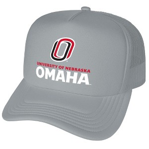 Official University of Nebraska at Omaha Primary Logo Foam Snapback Trucker Hat - for Men and Women Grey, Grey, One Size - 1 of 4