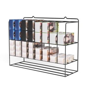 Hair Color Organizer Rack, 2-Tier Wall-Mounted Metal Salon Storage Display for Hair Dye Tubes, Silver - 1 of 4