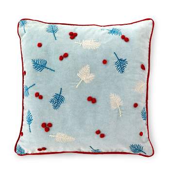 Park Hill Collection Alpine Embroidered Pattern Velvet Pillow