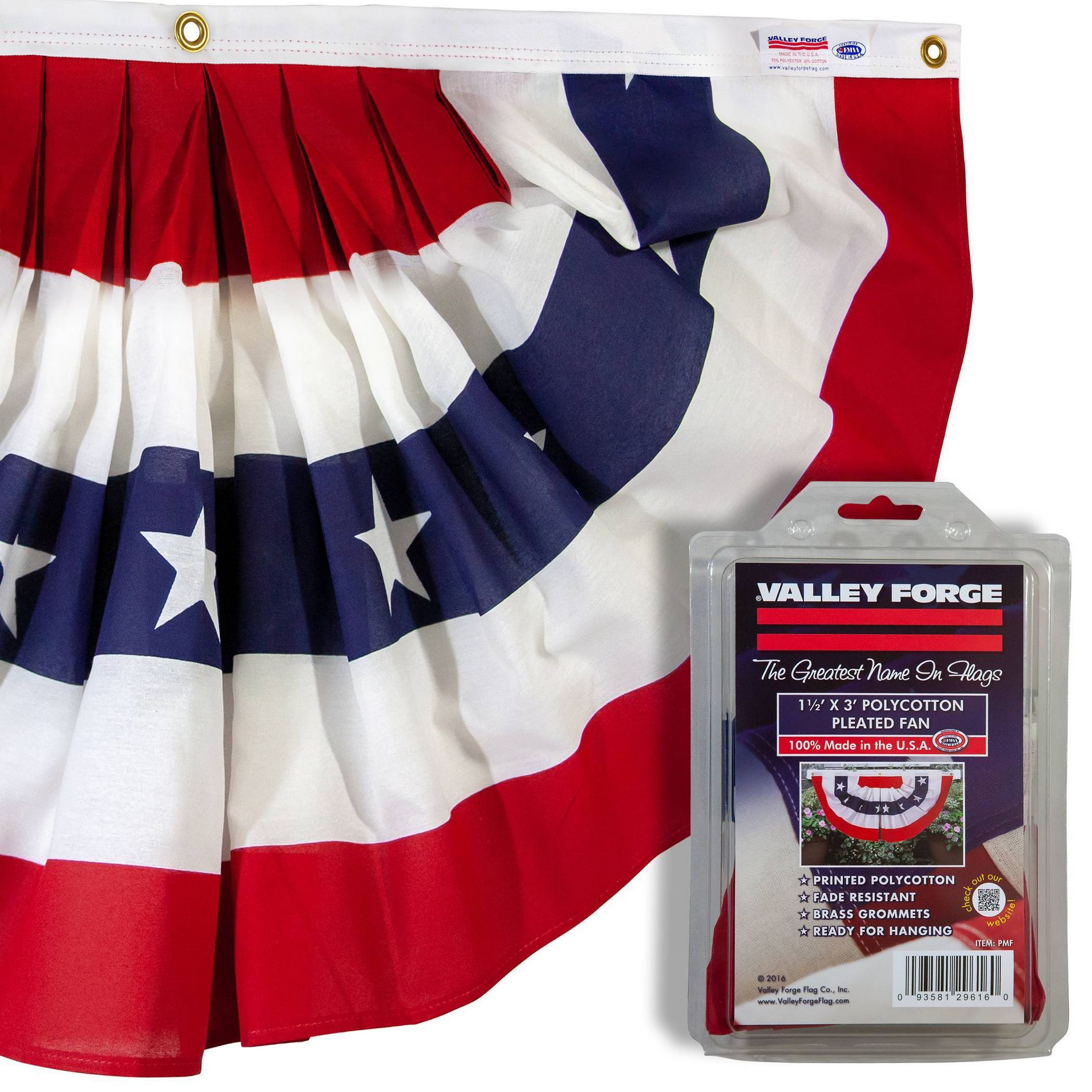 Valley Forge Flag 36"x18" Fan Bunting