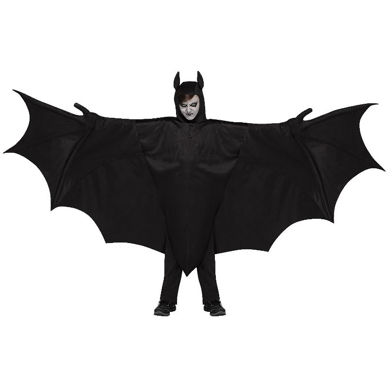 Fun World Kids' Wicked Wing Bat Costume - Size 6-14 - Black, 1 of 2