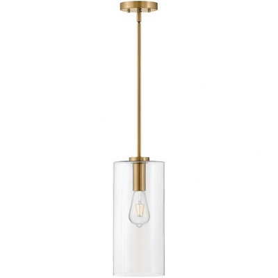 Lark Lane Polished Nickel 1-Light Clear Glass Pendant
