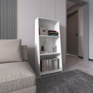 VYNXARIA 47" White Bookcase with 3 Shelves - Compact Storage Solution - 1 of 4