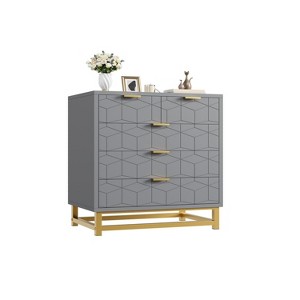 Zstar Five-Drawer Dresser with Metal Legs - 1 of 4